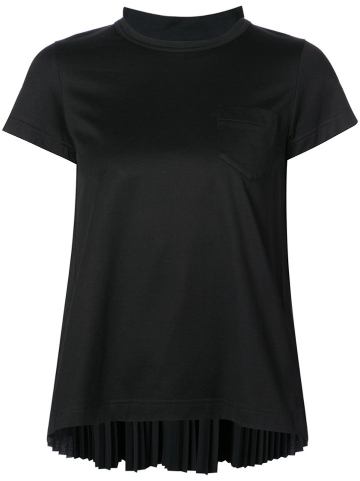 Sacai Pleated Back T-shirt - Black