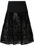 Emanuel Ungaro Embroidered Skirt, Women's, Size: 44, Black, Polyester/viscose/spandex/elastane/spandex/elastane