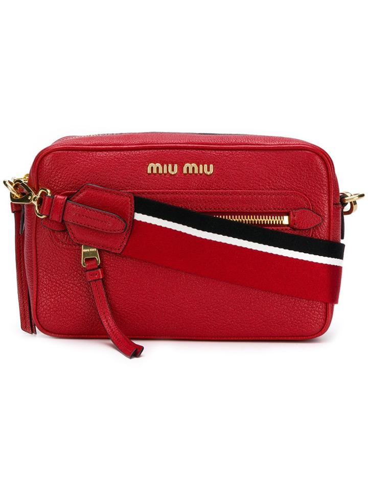 Miu Miu Logo Camera Bag - Red