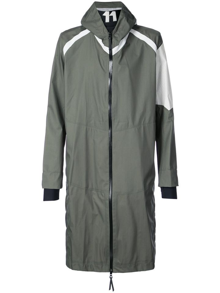 11 By Boris Bidjan Saberi Graphic Print Hooded Coat - Green