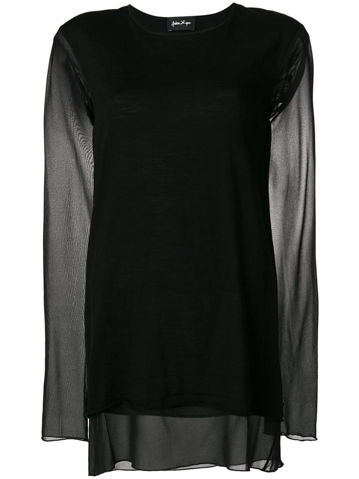 Andrea Ya'aqov Sheer Layer Blouse - Black