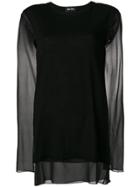 Andrea Ya'aqov Sheer Layer Blouse - Black