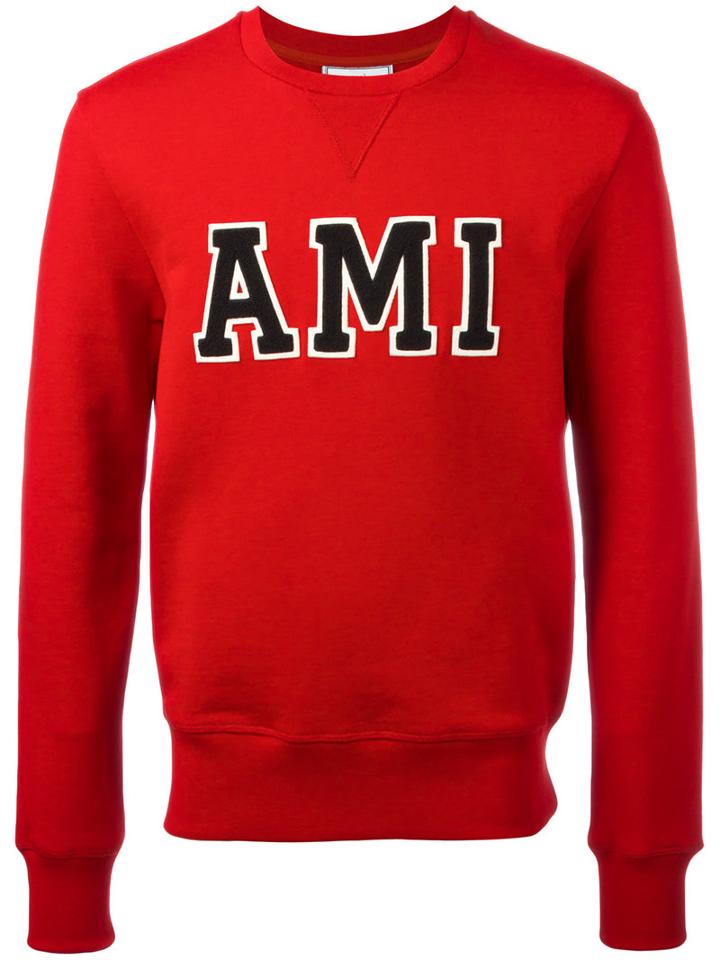 Ami Alexandre Mattiussi - Ami Logo Sweatshirt - Men - Cotton - M, Red, Cotton