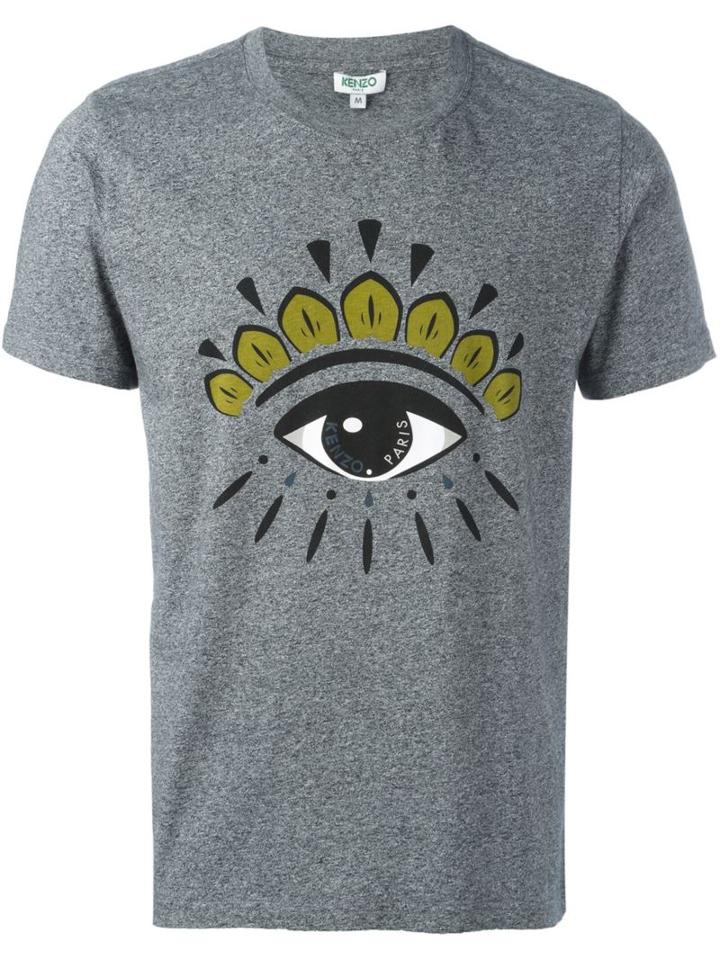 Kenzo Eye Motif T-shirt, Men's, Size: Xxl, Grey, Cotton