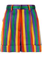 Rossella Jardini - High Waisted Striped Shorts - Women - Cotton/polyamide/polyester/viscose - 44, Cotton/polyamide/polyester/viscose