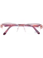 Cazal - Enamelled Rectangle Frame Glasses - Women - Acetate/titanium - 52, Red, Acetate/titanium