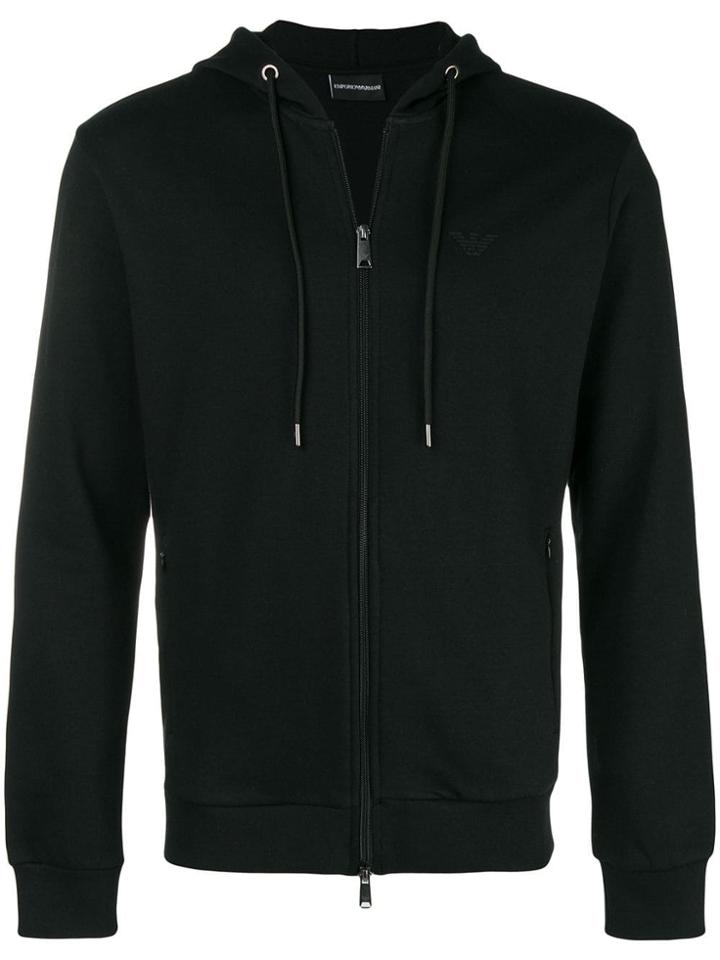 Emporio Armani Hooded Zipped Jacket - Black