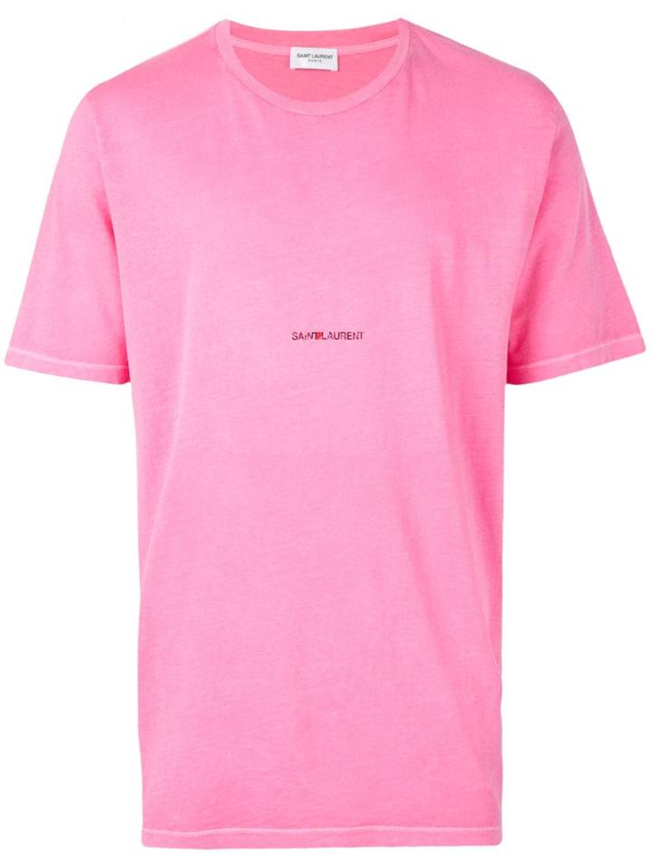 Saint Laurent Logo T-shirt - Pink