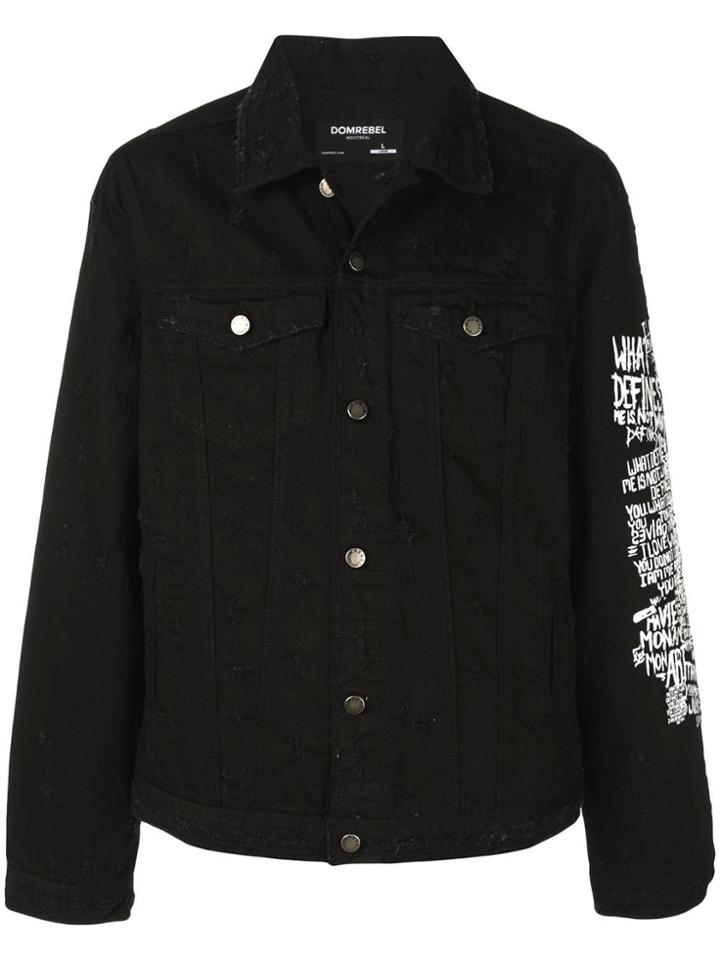 Dom Rebel Flower Denim Jacket - Black