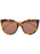 Gucci Eyewear Tortoiseshell Effect Sunglasses - Neutrals