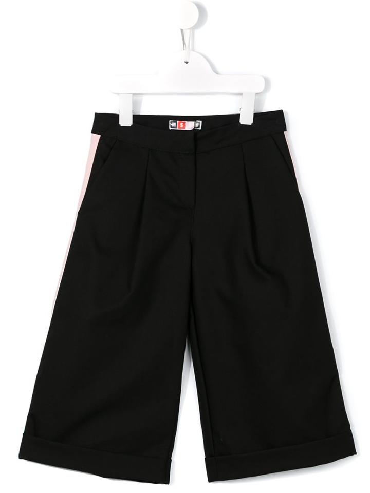 Msgm Kids Wide-leg Trousers, Girl's, Size: 10 Yrs, Black