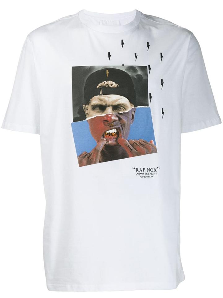 Neil Barrett Photographic Print Lightning Bolt T-shirt - White