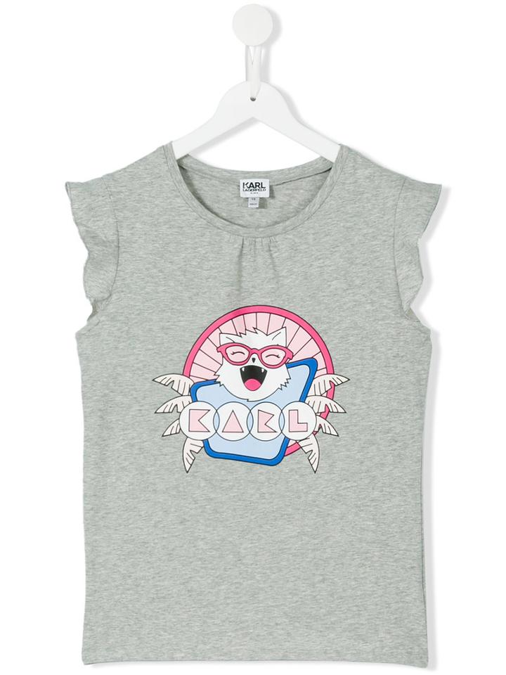 Karl Lagerfeld Kids Printed T-shirt, Girl's, Size: 14 Yrs, Grey