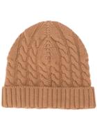 Eleventy Cable Knit Beanie - Brown