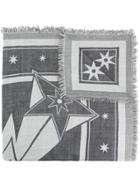 Givenchy Frayed Star Print Scarf - Grey