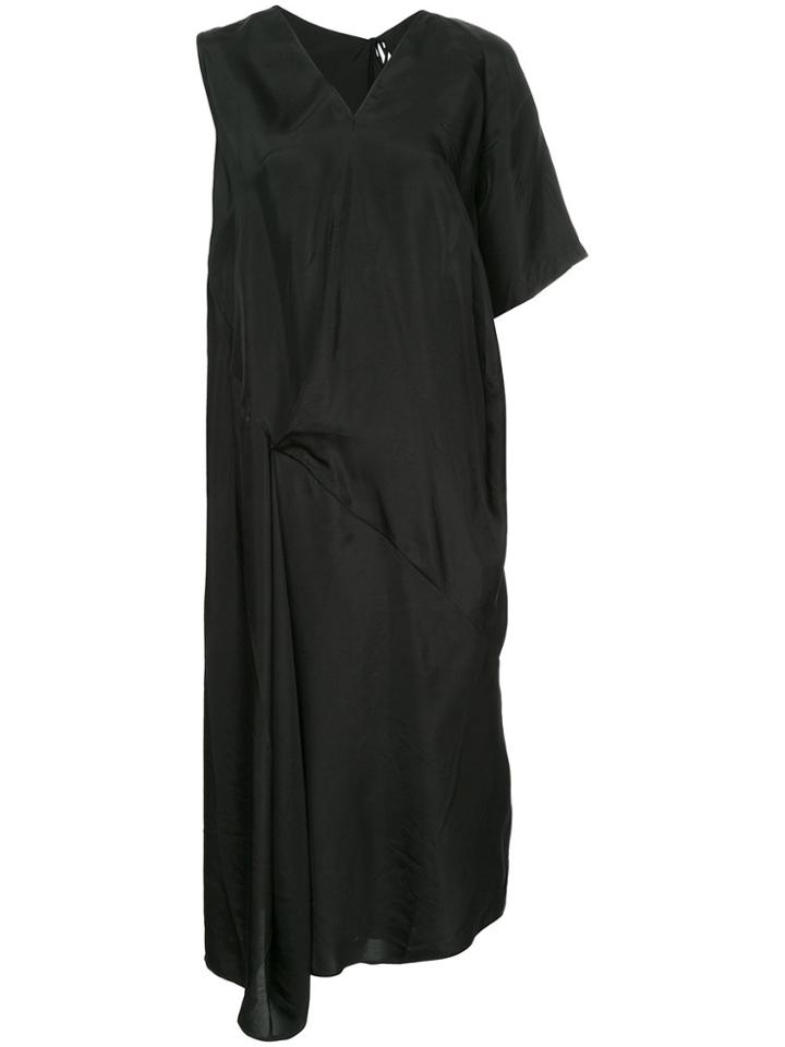 Uma Wang Asymmetric Draped Dress - Black
