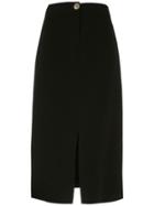 Nk Front Slit Midi Skirt - Black