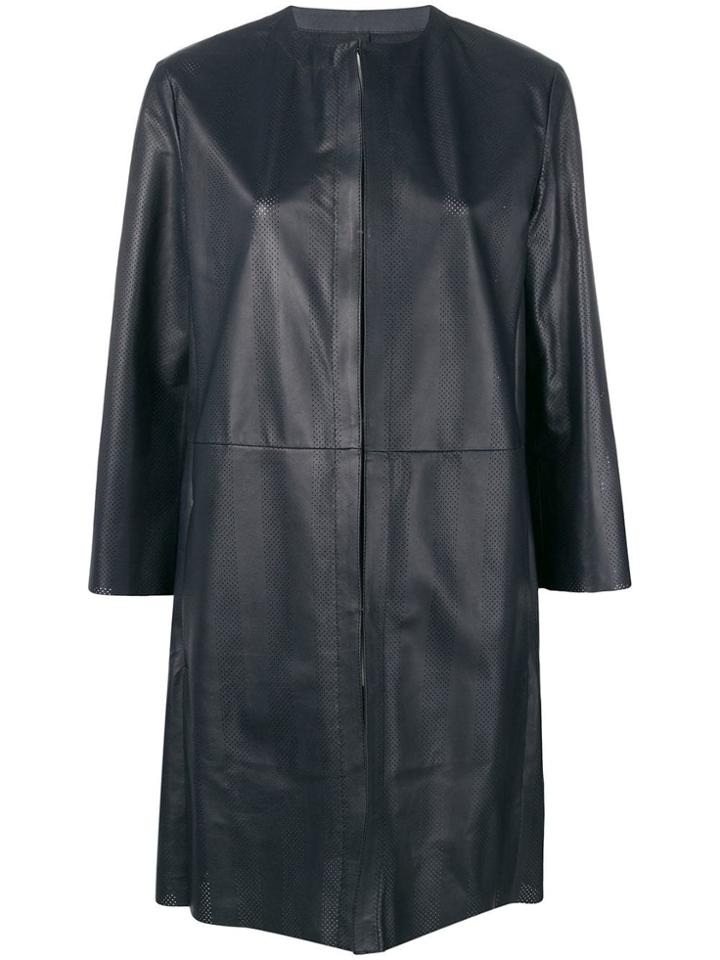 Drome Single Breasted Coat - Blue