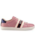 Gucci Ace Sneaker With Gucci Stripe - Pink