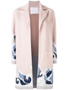 Giada Benincasa Waves Cardi-coat, Women's, Size: Small, Pink/purple, Cotton/spandex/elastane/viscose/metallized Polyester