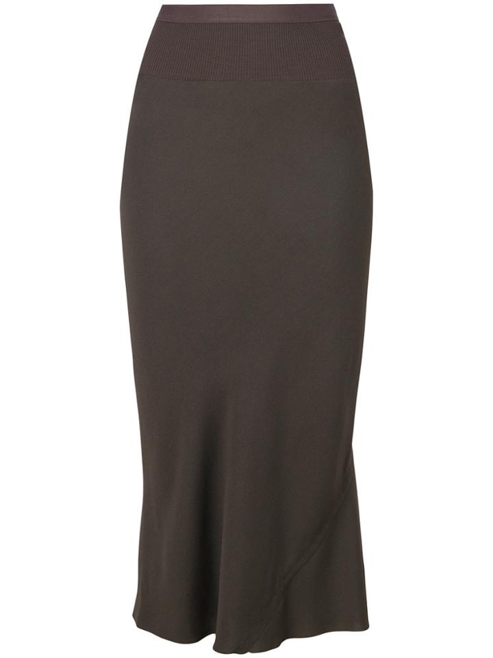 Rick Owens Pleated Back Midi Skirt - Grey