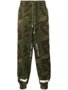 Off-white Diagonal Camouflage Track Pants - Green