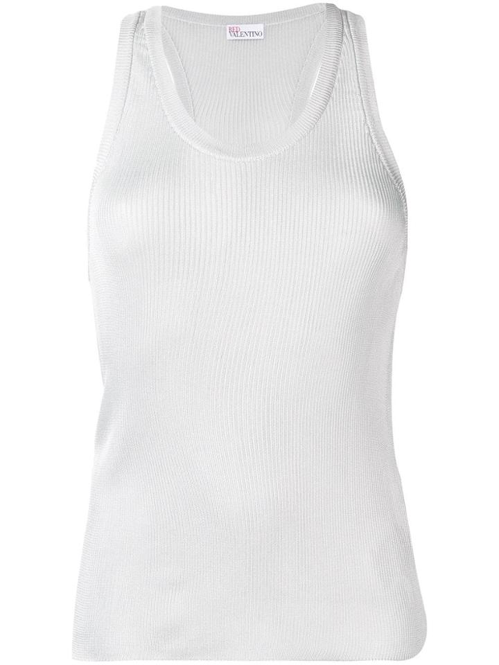 Red Valentino Ribbed Tank Top - Blue