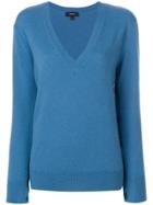 Theory Button-sleeve Cashmere Jumper - Blue