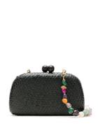 Serpui Wicker Clutch Bag - Black
