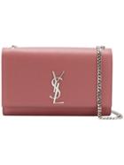 Saint Laurent - Monogram Shoulder Bag - Women - Deer Skin - One Size, Pink/purple, Deer Skin