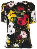 Dolce & Gabbana Floral Print T-shirt - Black