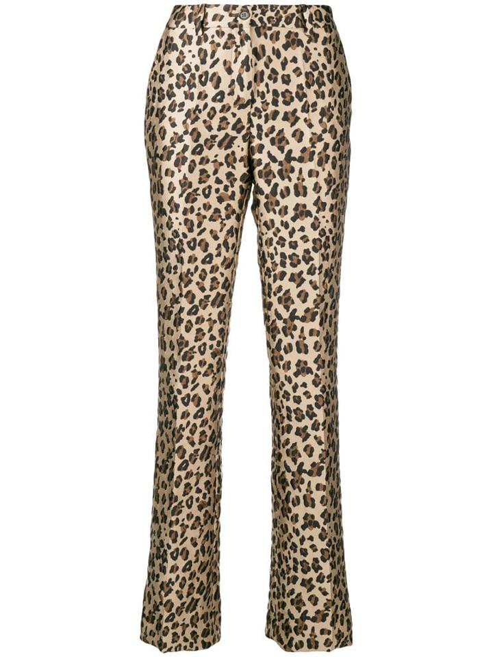 P.a.r.o.s.h. Leopard Tailored Trousers - Neutrals