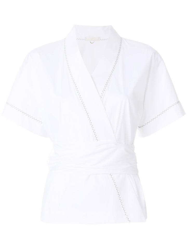 Mantu Fitted V-neck Blouse - White