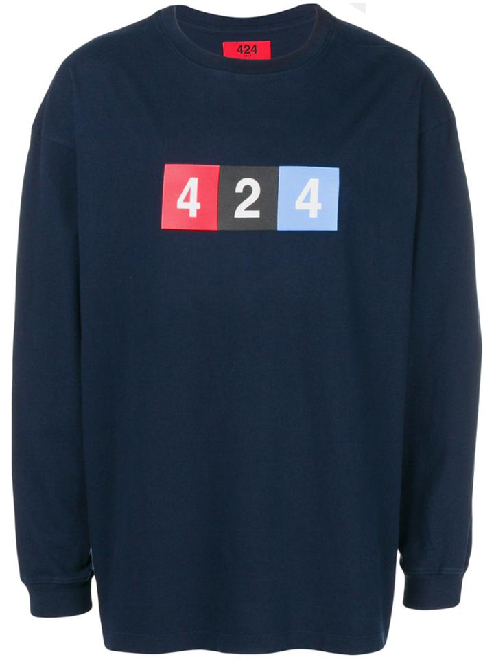 424 Fairfax Logo Print Sweatshirt - Blue
