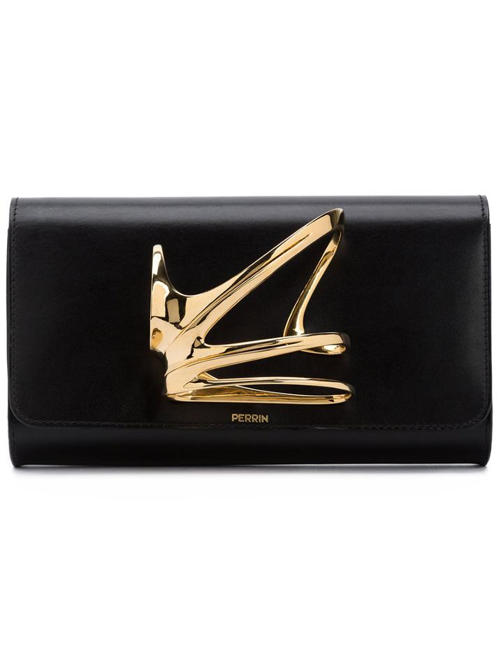 Perrin Paris - Perrin Paris X Zaha Hadid Strae Clutch - Women - Lamb Skin - One Size, Black, Lamb Skin