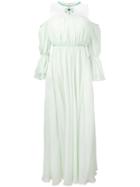 Giambattista Valli - Peasant Sleeve Necklace Dress - Women - Silk/cotton/polyamide/viscose - 38, Green, Silk/cotton/polyamide/viscose