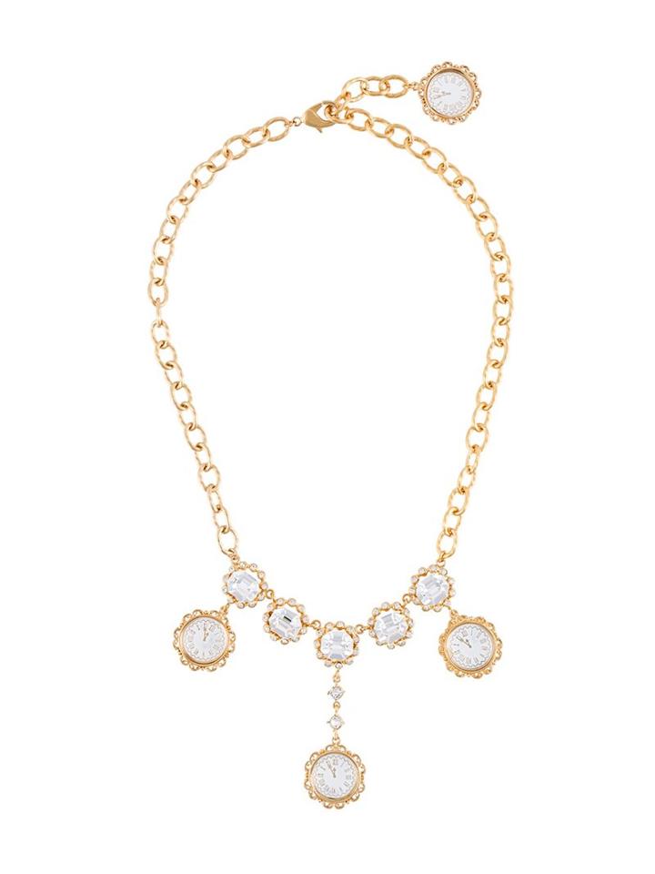 Dolce & Gabbana Crystal Clock Necklace