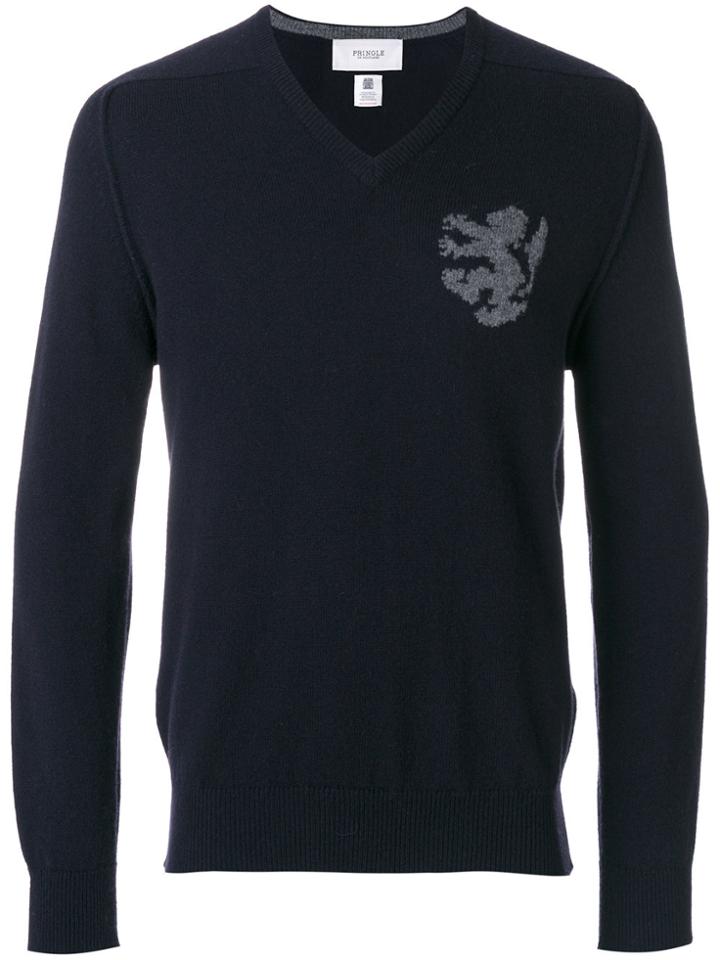 Pringle Of Scotland Intarsia Lion V-neck Jumper - Unavailable