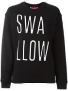 Mcq Alexander Mcqueen 'swallow' Print Sweatshirt, Women's, Size: Xs, Black, Cotton/polyester