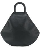 Building Block Stencil Leather Tote - Black