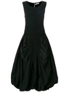 Jw Anderson Smocked Bodice Balloon Dress - Black