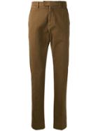 Fendi Ribbed Detailing Skinny Trousers - Brown