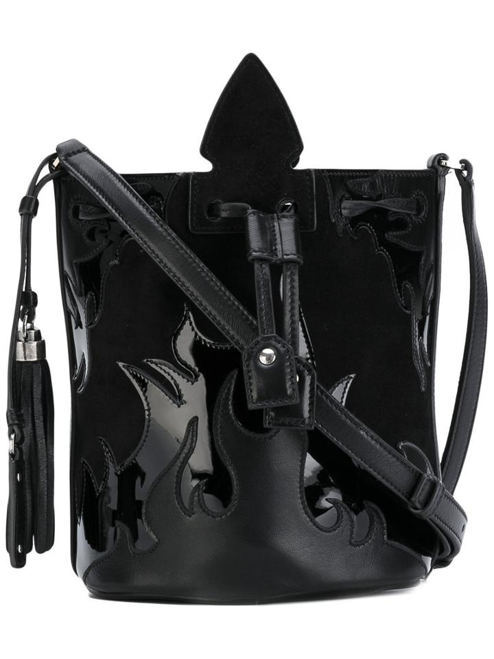 Small Anja Tassel Bucket Bag - Women - Kid Leather - One Size, Black, Kid Leather, Saint Laurent