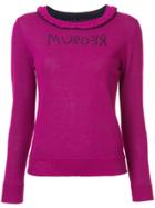 Undercover Ruffle Neck Slogan Sweater - Unavailable