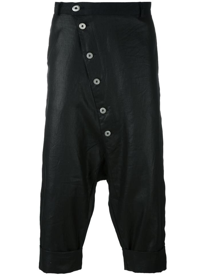 Alchemy Button Front Coated Pants, Men's, Size: Small, Black, Cotton/spandex/elastane