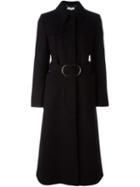 Stella Mccartney Belted Coat, Women's, Size: 42, Black, Cotton/polyamide/viscose/metal (other)