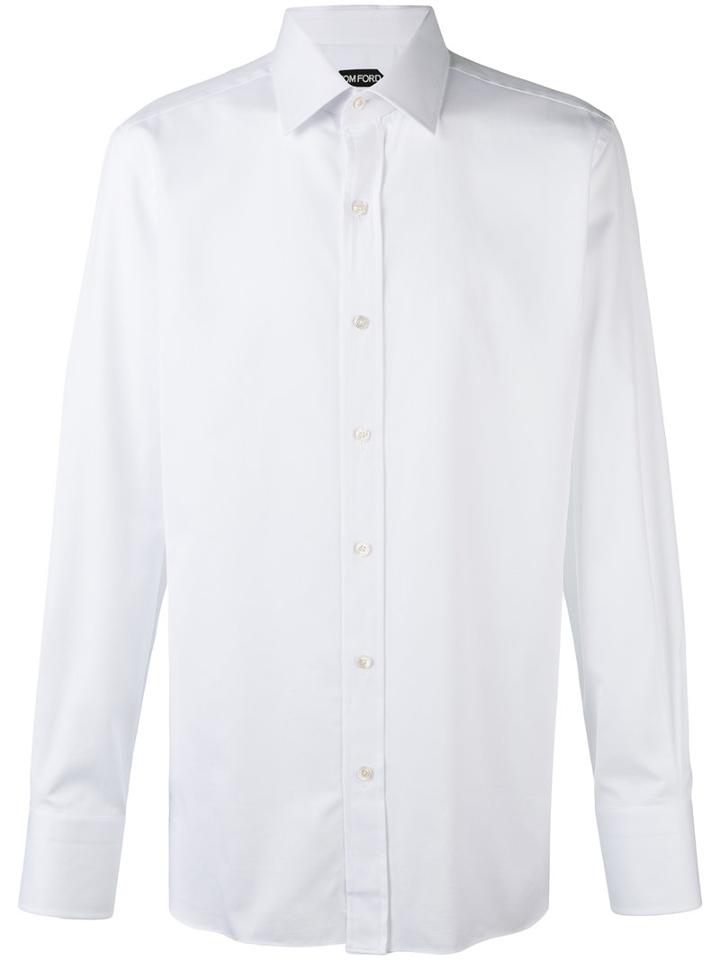 Tom Ford Classic Long Sleeve Shirt, Men's, Size: 42, White, Cotton