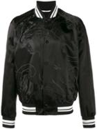 Valentino Panther Motif Bomber Jacket, Men's, Size: 44, Black, Viscose/cotton/polyester/polyamide