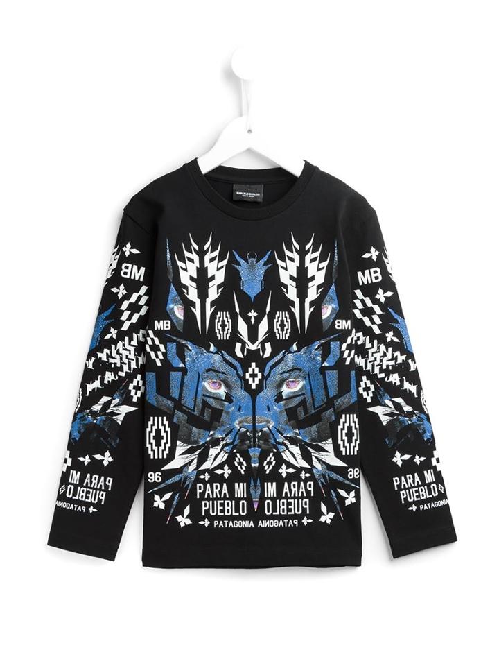 Marcelo Burlon County Of Milan Kids Graphic Print Sweatshirt, Toddler Boy's, Size: 2 Yrs, Black
