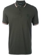 Emporio Armani Striped Trim Polo Shirt, Men's, Size: Large, Green, Cotton